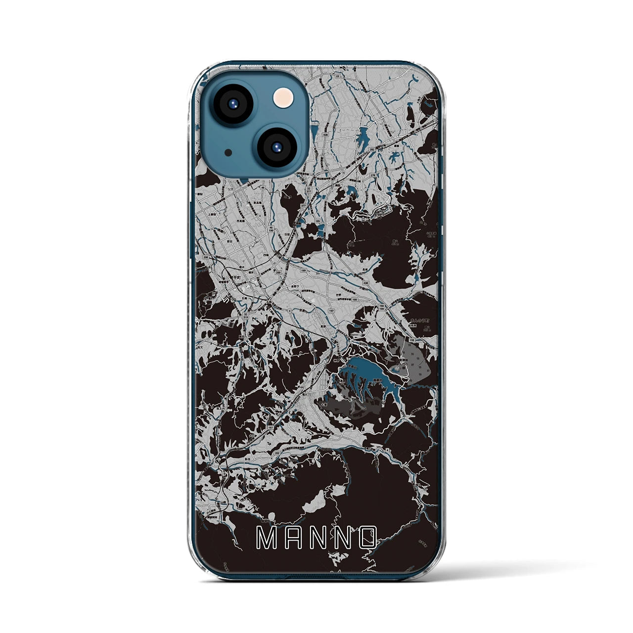 【まんのう(香川県)】地図柄iPhoneケース(クリアタイプ)