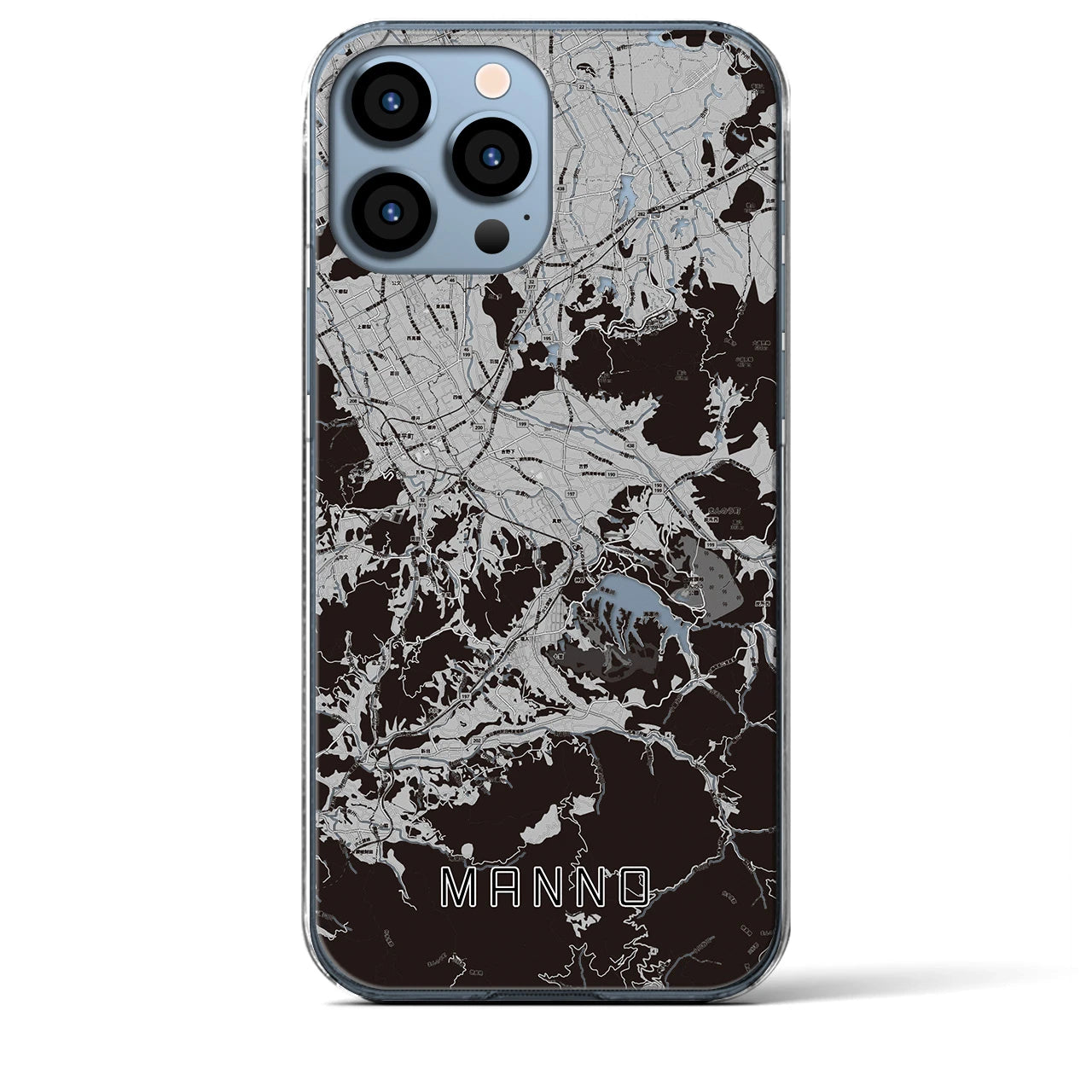 【まんのう(香川県)】地図柄iPhoneケース(クリアタイプ)