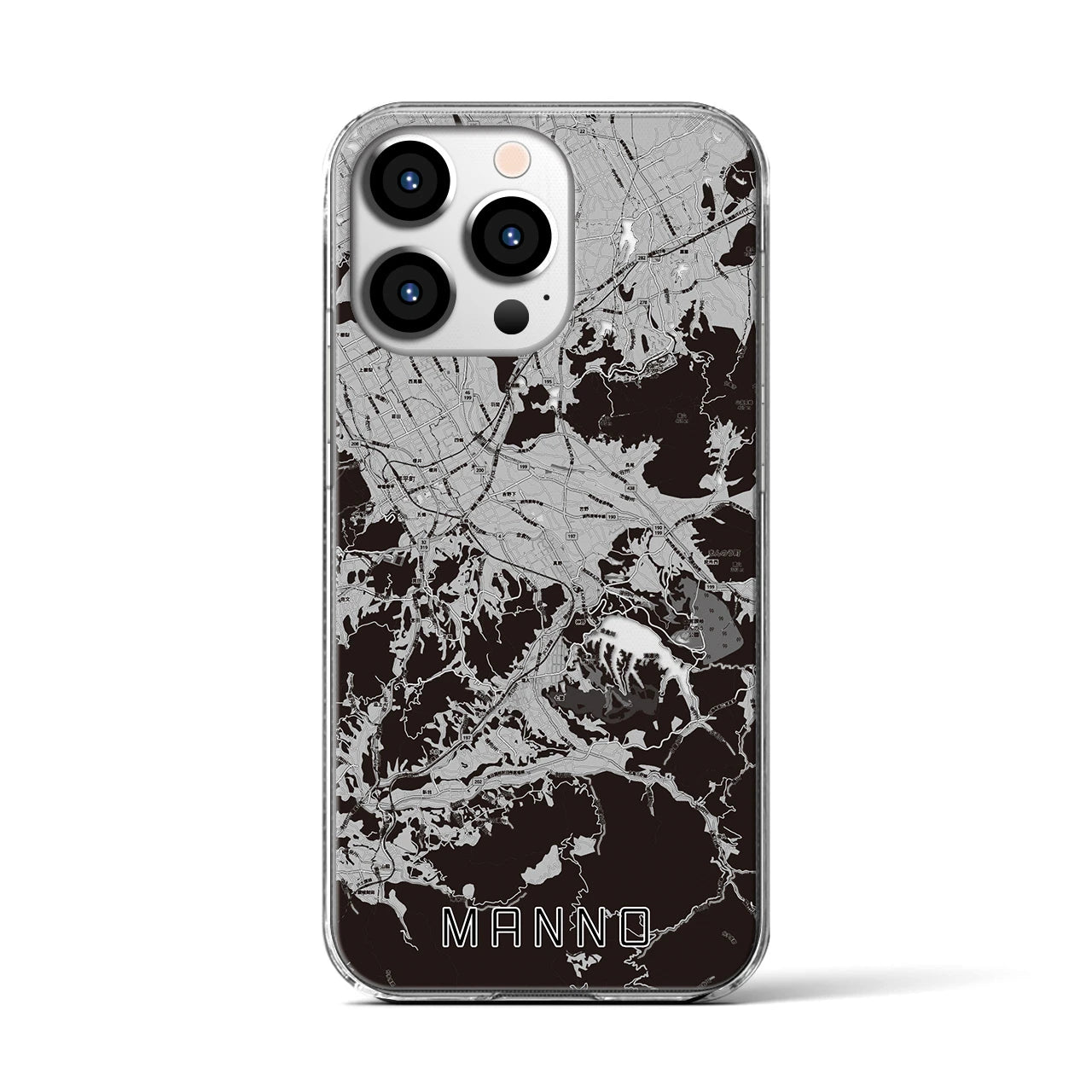 【まんのう(香川県)】地図柄iPhoneケース(クリアタイプ)