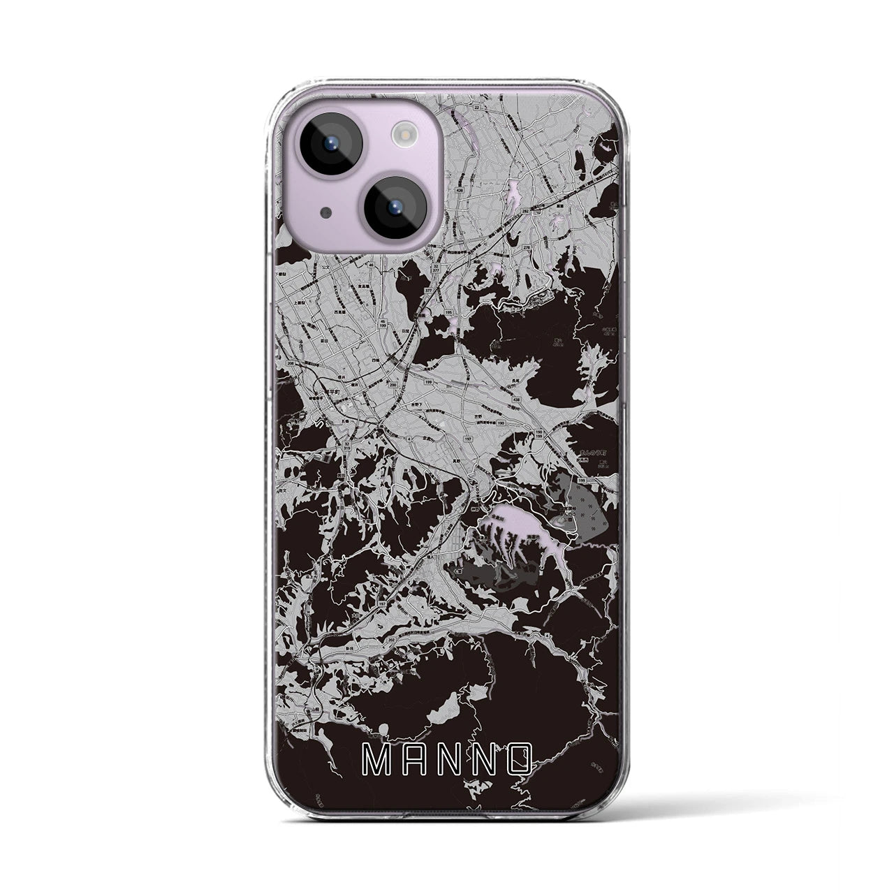 【まんのう(香川県)】地図柄iPhoneケース(クリアタイプ)