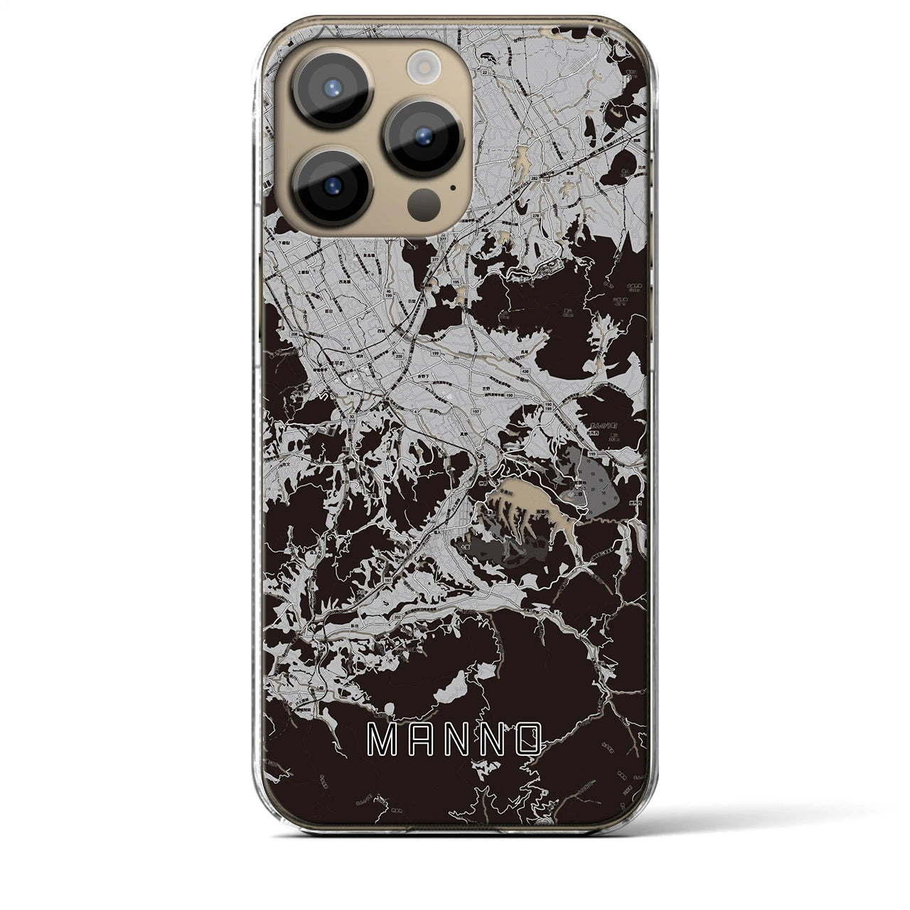【まんのう(香川県)】地図柄iPhoneケース(クリアタイプ)