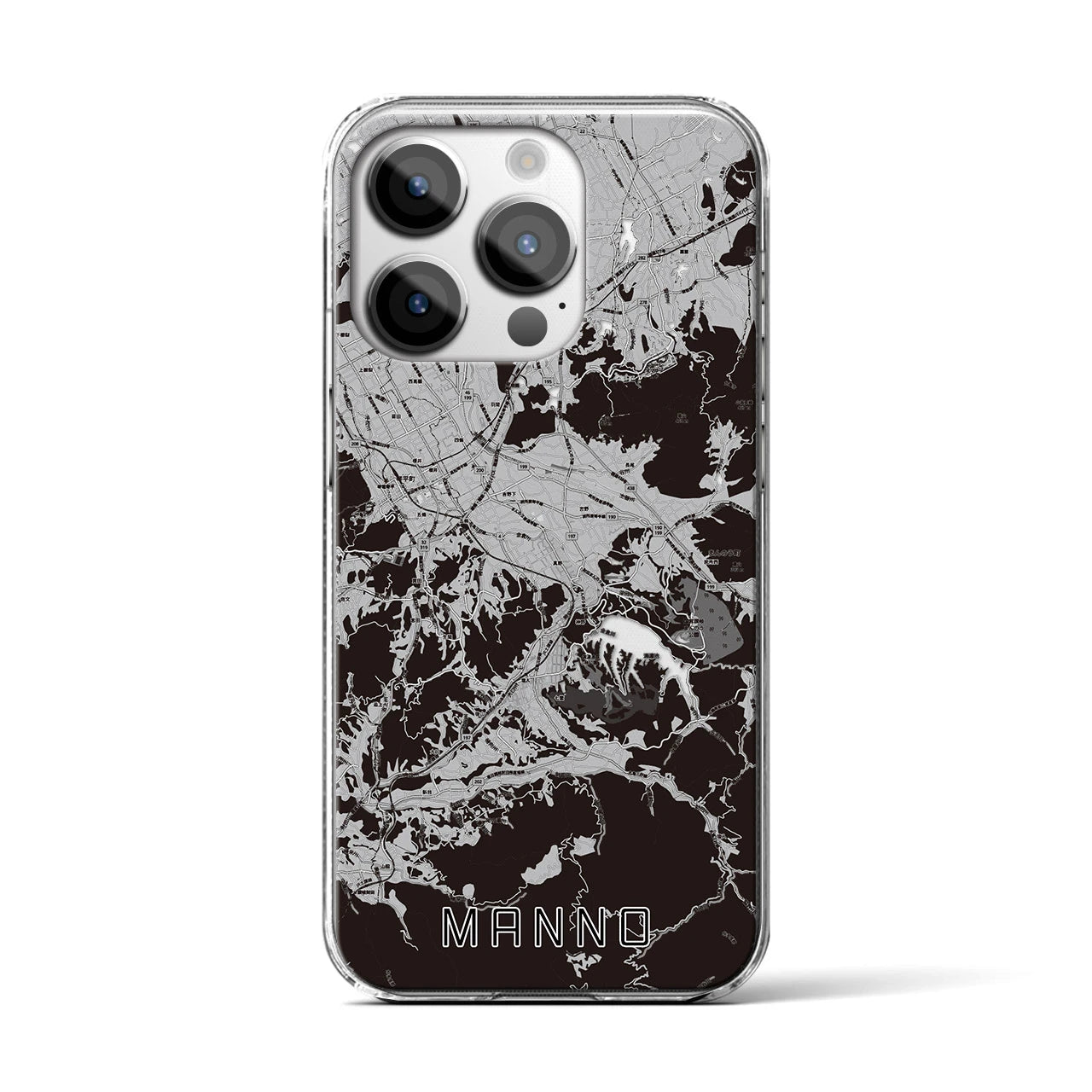 【まんのう(香川県)】地図柄iPhoneケース(クリアタイプ)