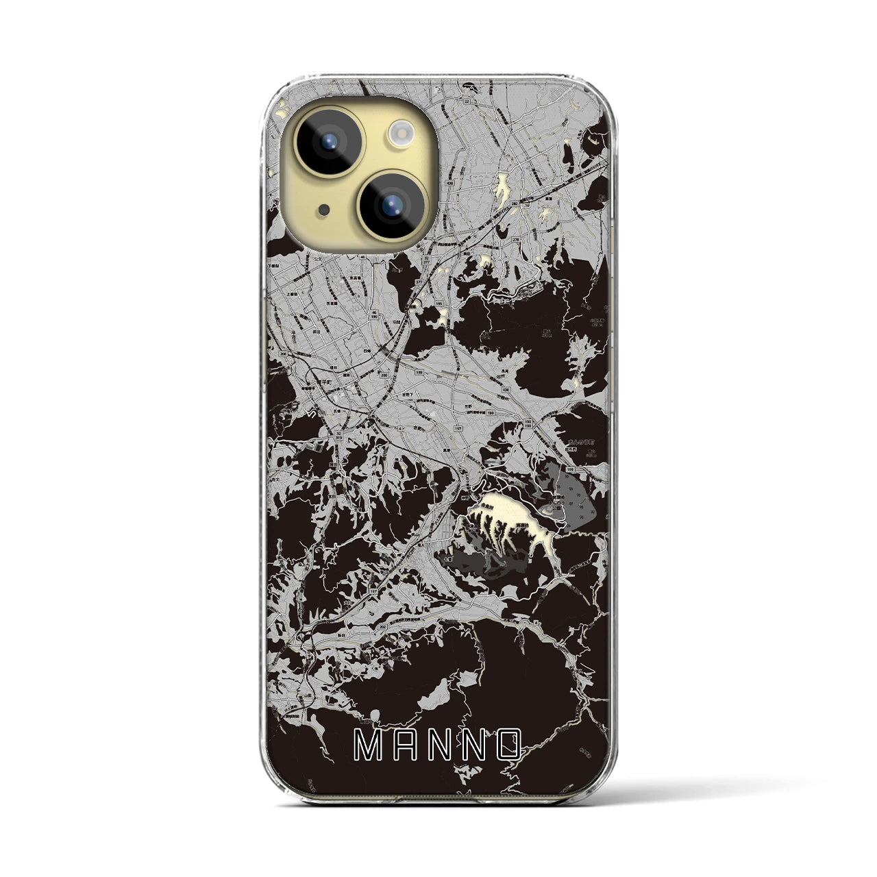 【まんのう(香川県)】地図柄iPhoneケース(クリアタイプ)