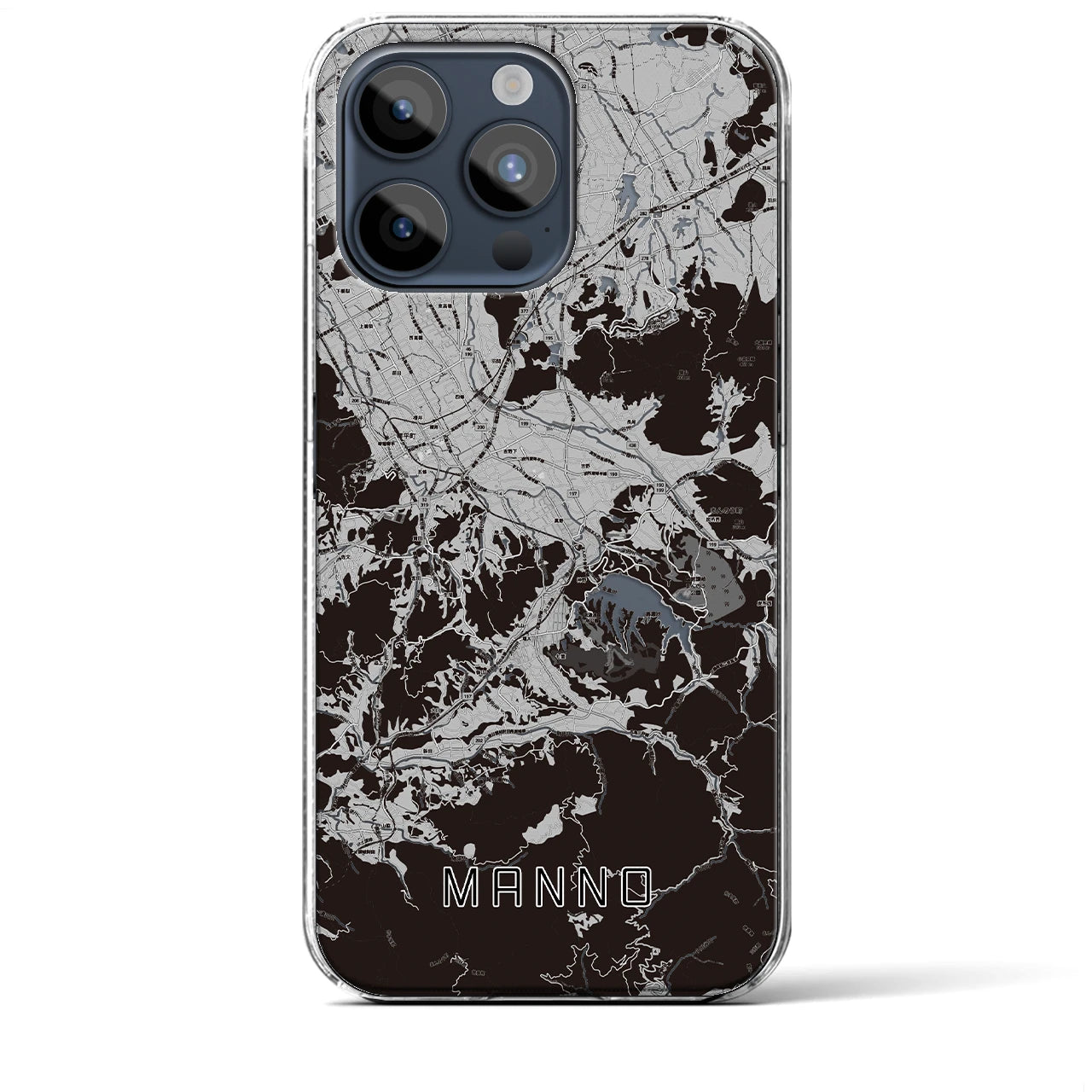 【まんのう(香川県)】地図柄iPhoneケース(クリアタイプ)