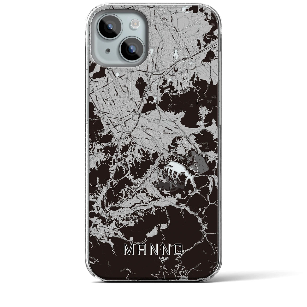 【まんのう(香川県)】地図柄iPhoneケース(クリアタイプ)
