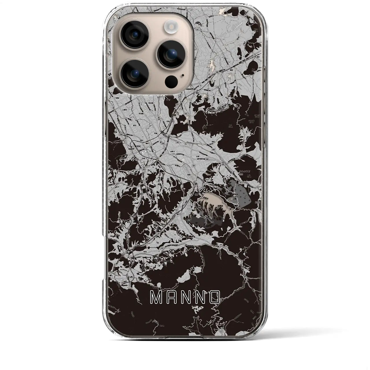 【まんのう(香川県)】地図柄iPhoneケース(クリアタイプ)