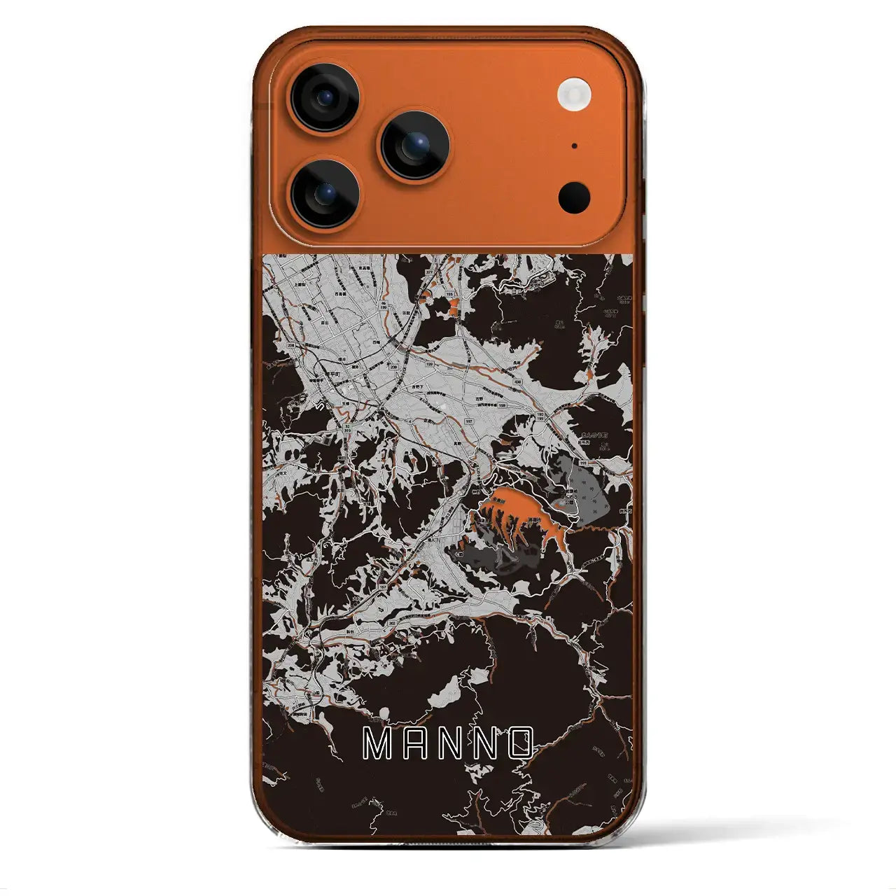 【まんのう(香川県)】地図柄iPhoneケース(クリアタイプ)モノトーン・iPhone 17 Pro Max 用