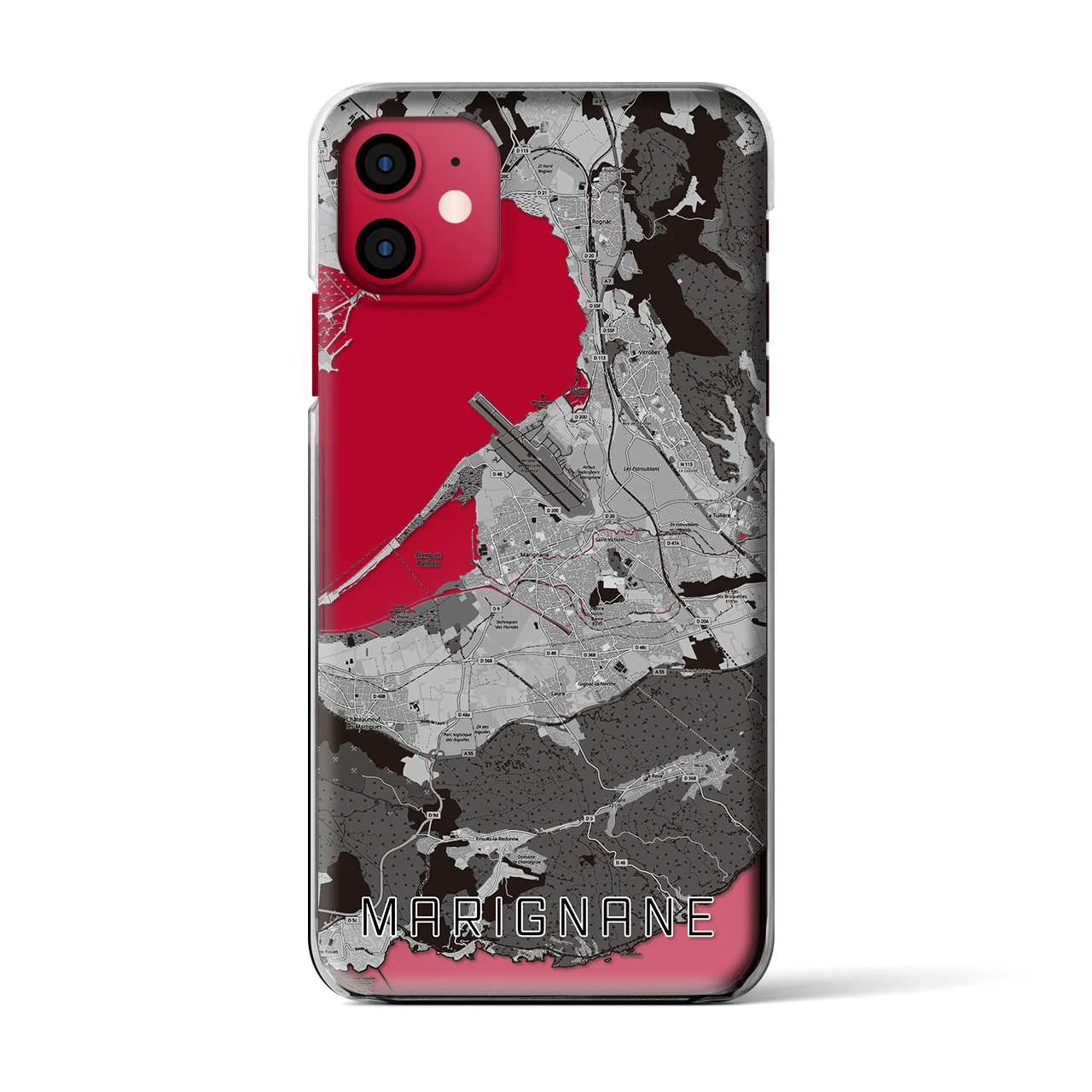 【マリニャーヌ(フランス)】地図柄iPhoneケース(クリアタイプ)