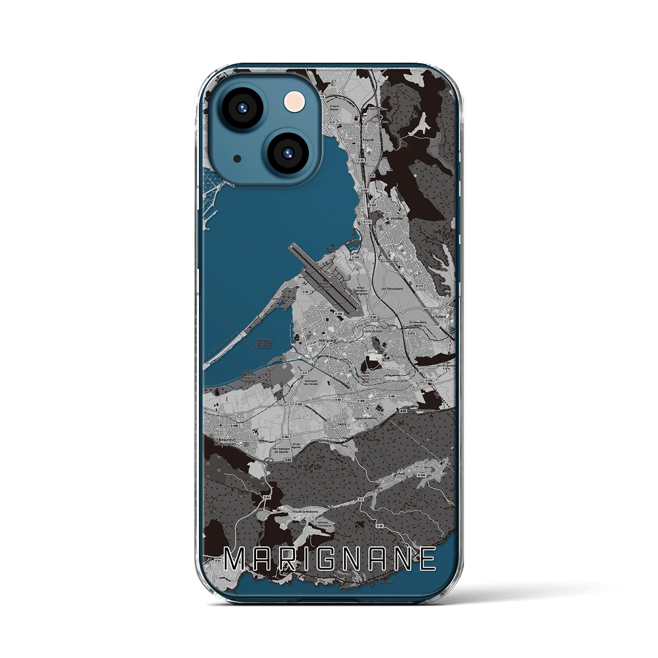 【マリニャーヌ(フランス)】地図柄iPhoneケース(クリアタイプ)
