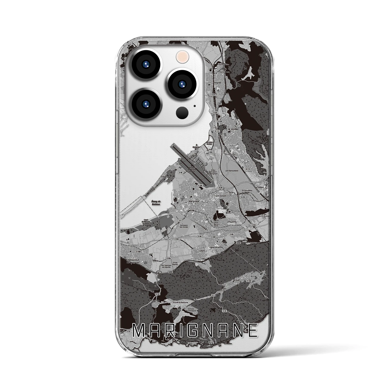 【マリニャーヌ(フランス)】地図柄iPhoneケース(クリアタイプ)