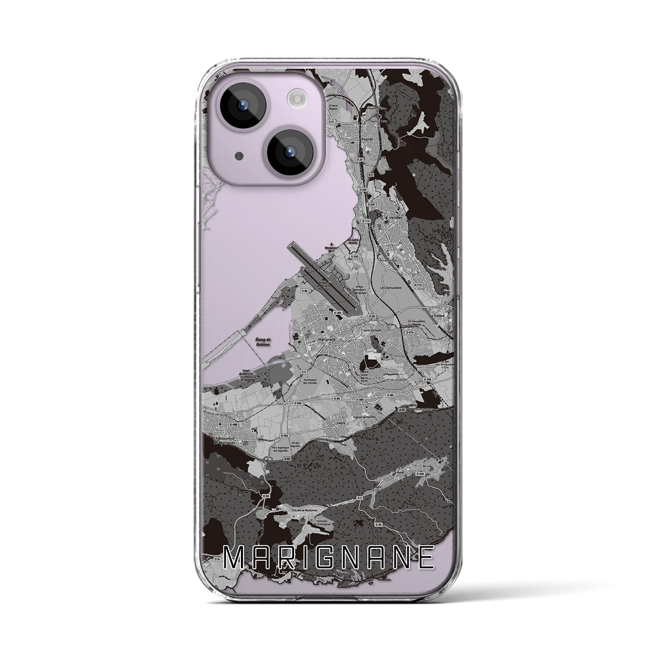 【マリニャーヌ(フランス)】地図柄iPhoneケース(クリアタイプ)