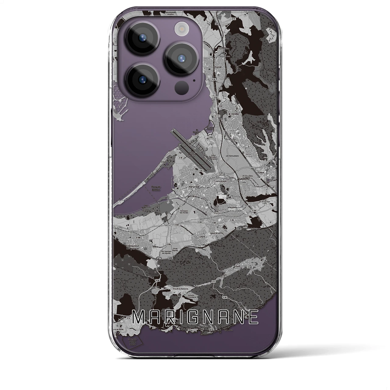 【マリニャーヌ(フランス)】地図柄iPhoneケース(クリアタイプ)
