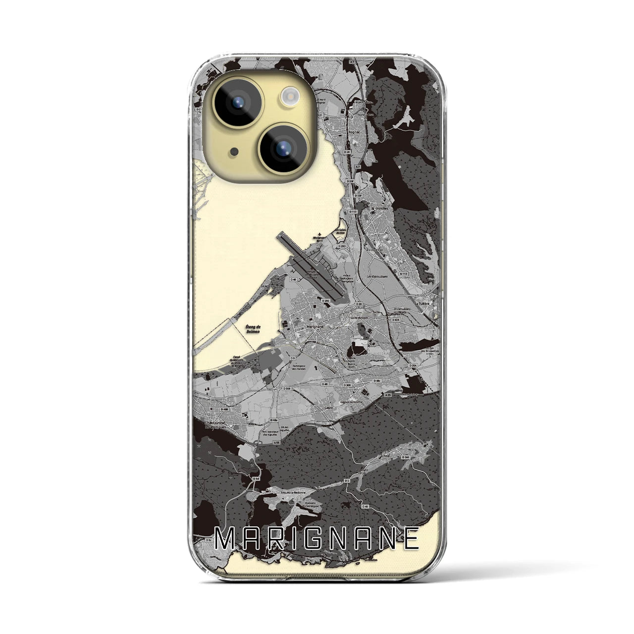 【マリニャーヌ(フランス)】地図柄iPhoneケース(クリアタイプ)