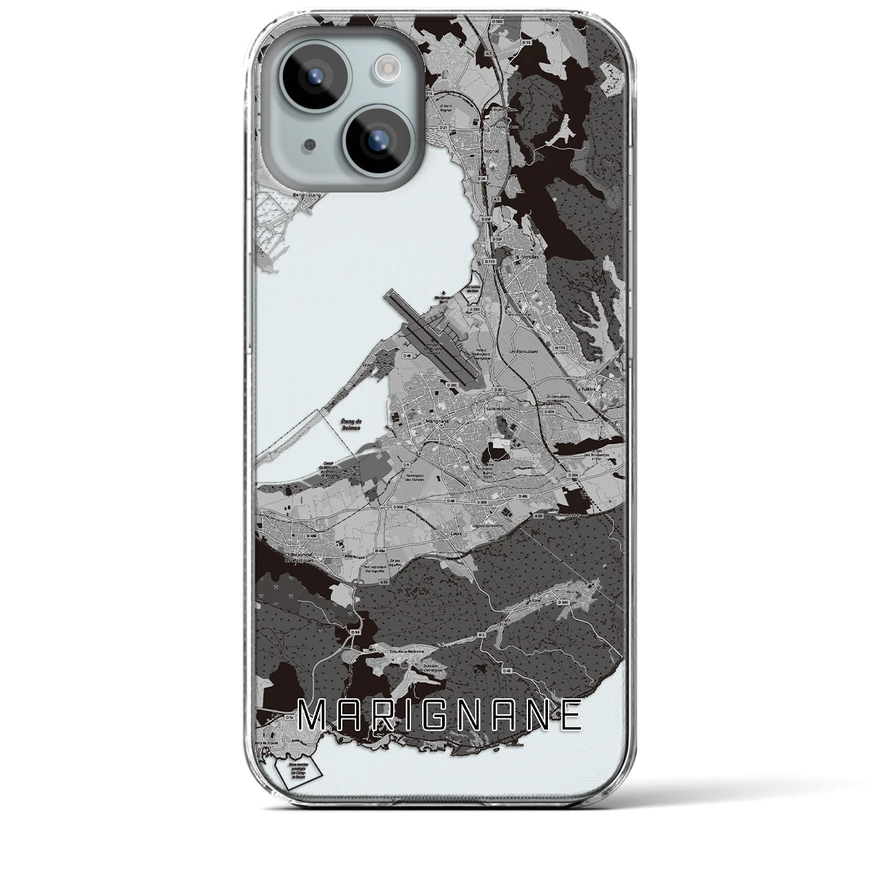 【マリニャーヌ(フランス)】地図柄iPhoneケース(クリアタイプ)