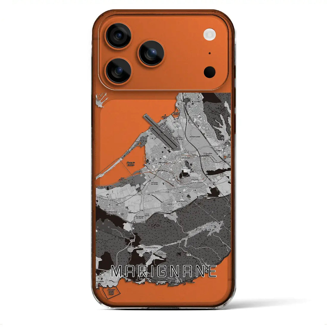 【マリニャーヌ(フランス)】地図柄iPhoneケース(クリアタイプ)モノトーン・iPhone 17 Pro Max 用