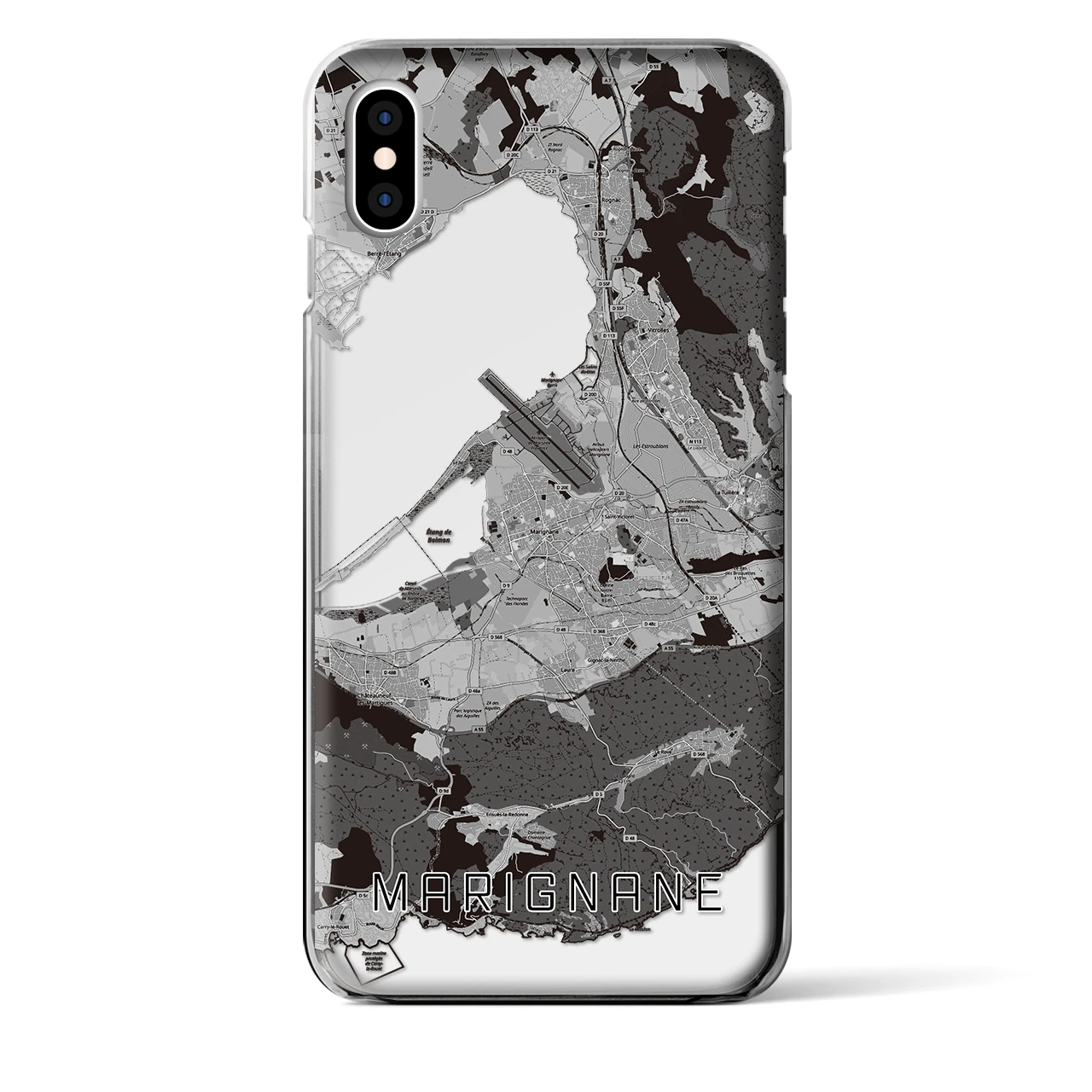 【マリニャーヌ(フランス)】地図柄iPhoneケース(クリアタイプ)
