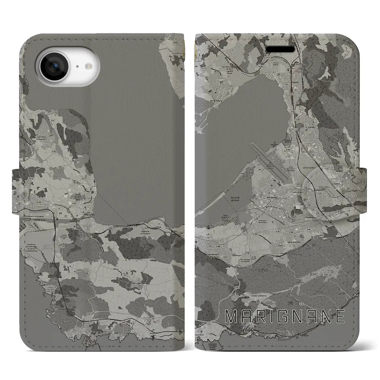 【マリニャーヌ(フランス)】地図柄iPhoneケース(手帳タイプ)