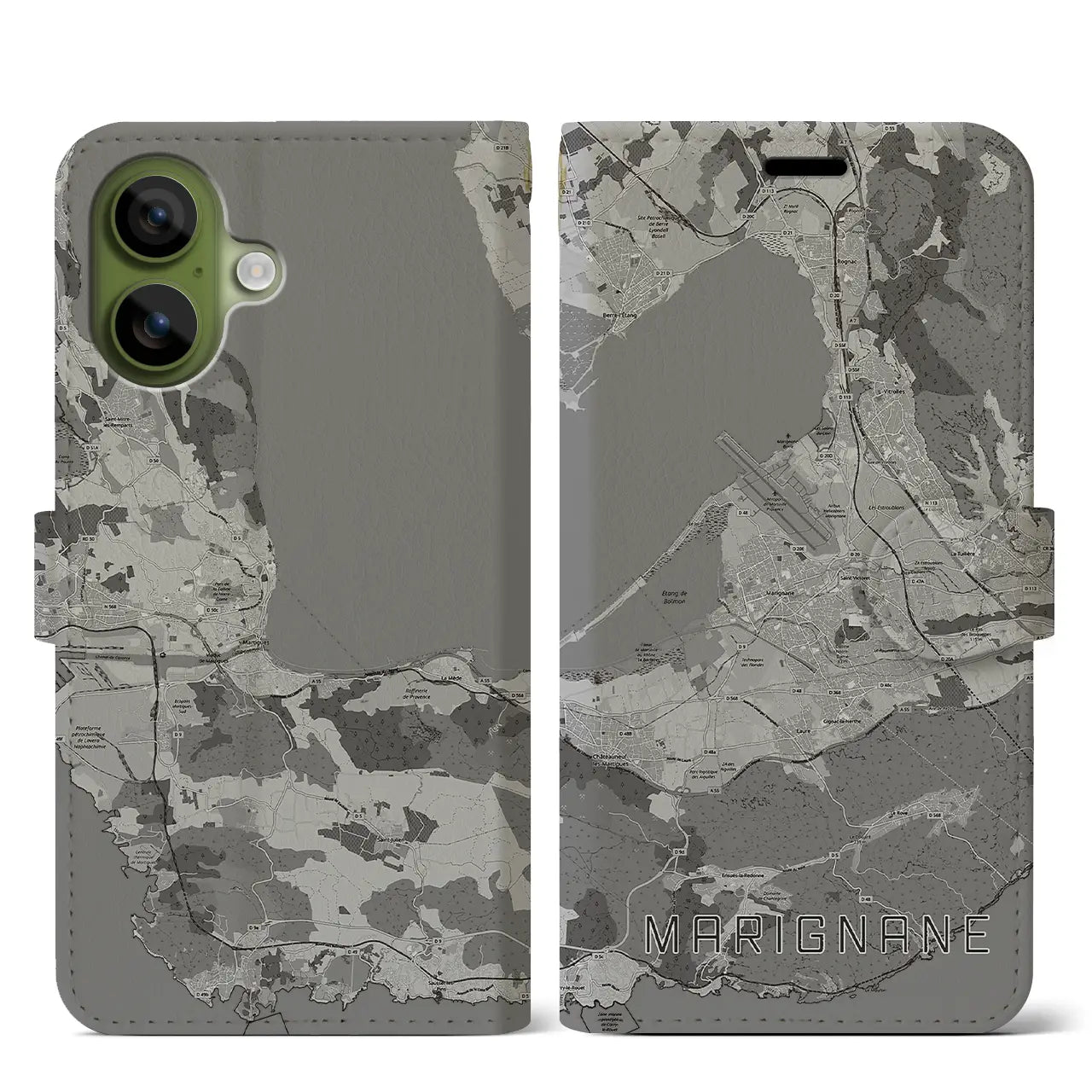 【マリニャーヌ(フランス)】地図柄iPhoneケース(手帳タイプ)