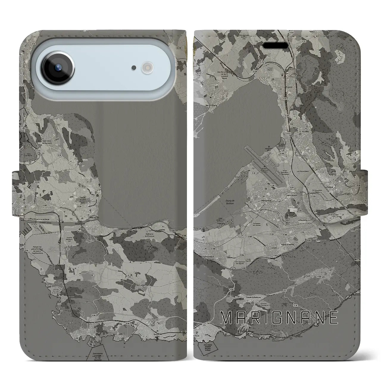 【マリニャーヌ(フランス)】地図柄iPhoneケース(手帳タイプ)