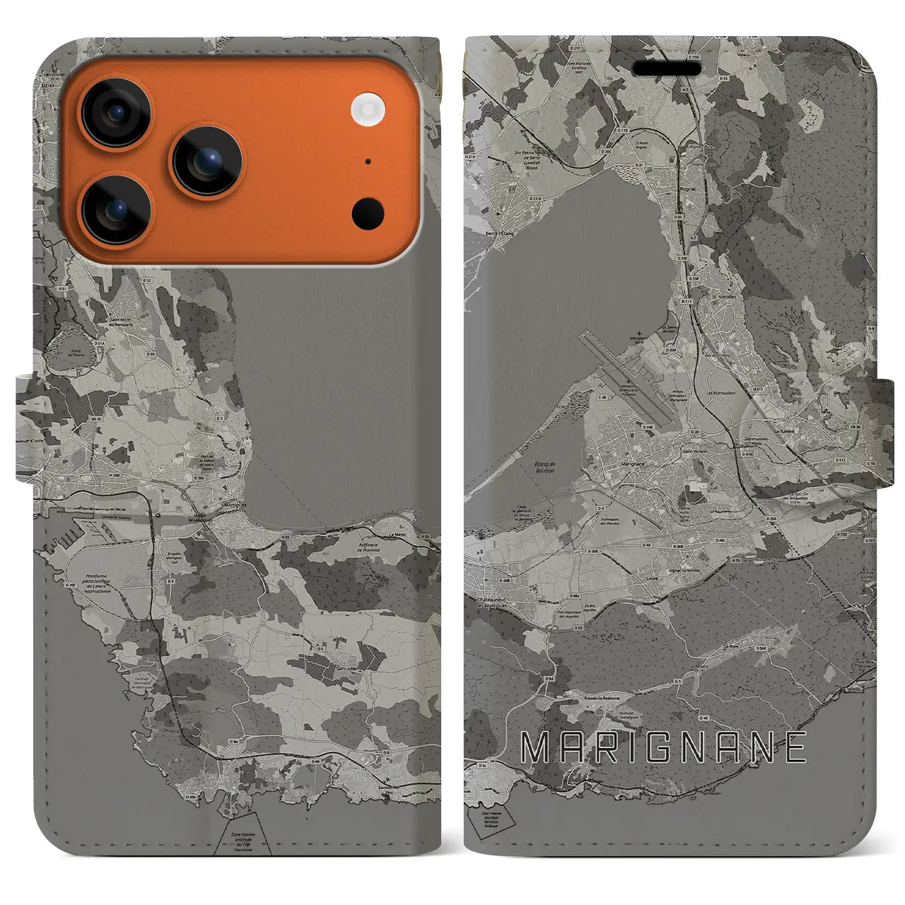 【マリニャーヌ(フランス)】地図柄iPhoneケース(手帳タイプ)