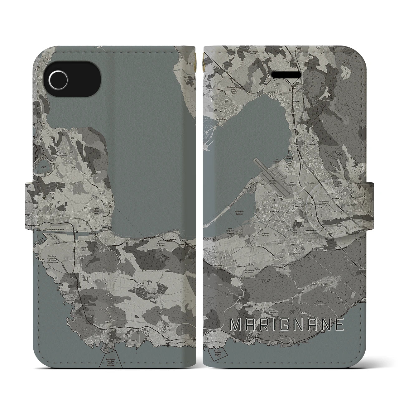【マリニャーヌ(フランス)】地図柄iPhoneケース(手帳タイプ)