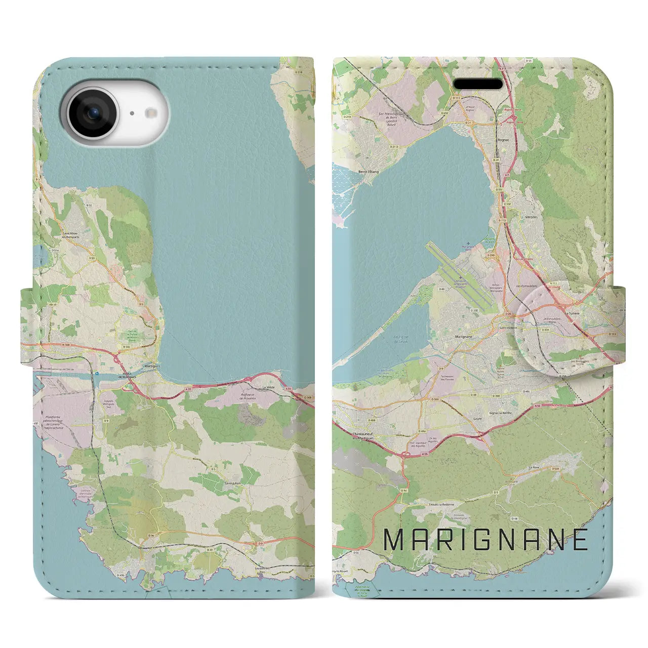 【マリニャーヌ(フランス)】地図柄iPhoneケース(手帳タイプ)