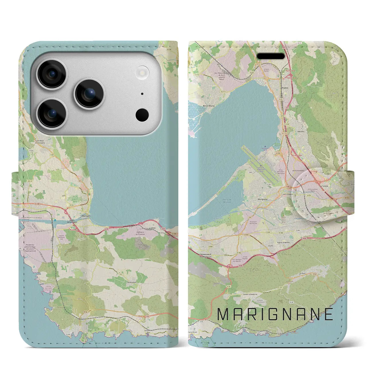 【マリニャーヌ(フランス)】地図柄iPhoneケース(手帳タイプ)