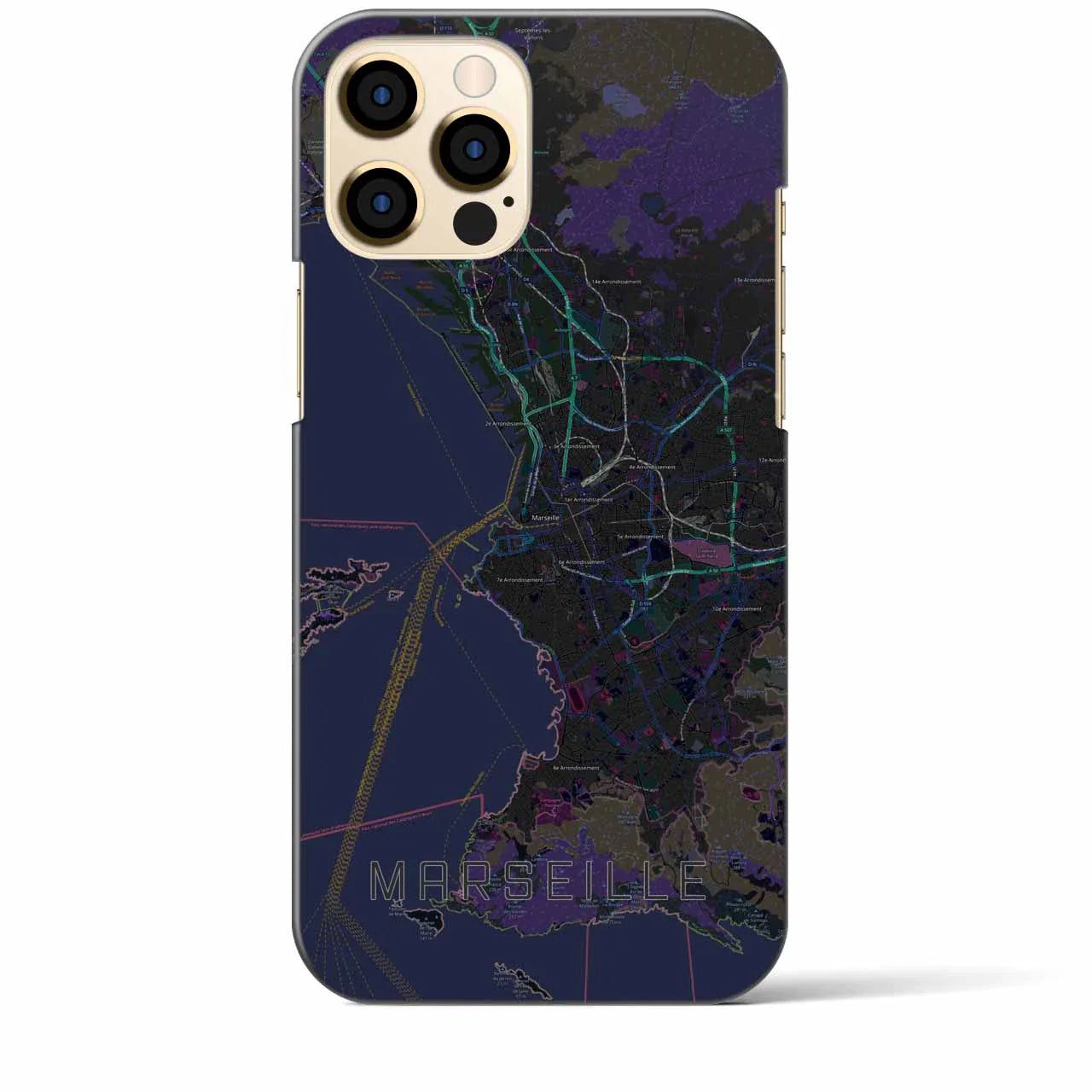 【マルセイユ(フランス)】地図柄iPhoneケース(バックカバータイプ)