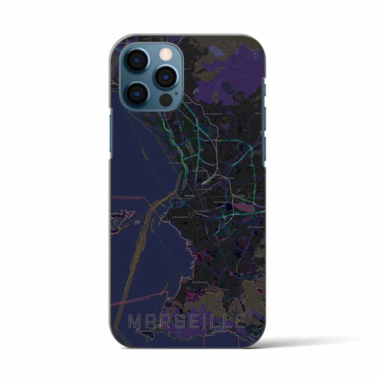 【マルセイユ(フランス)】地図柄iPhoneケース(バックカバータイプ)