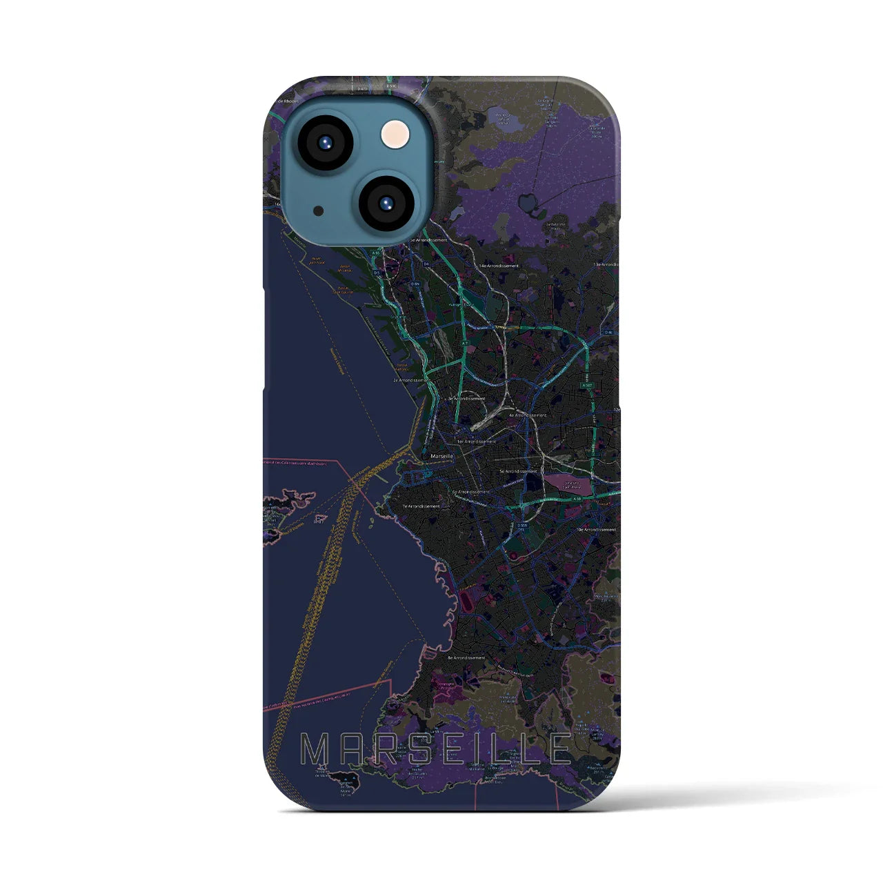 【マルセイユ(フランス)】地図柄iPhoneケース(バックカバータイプ)