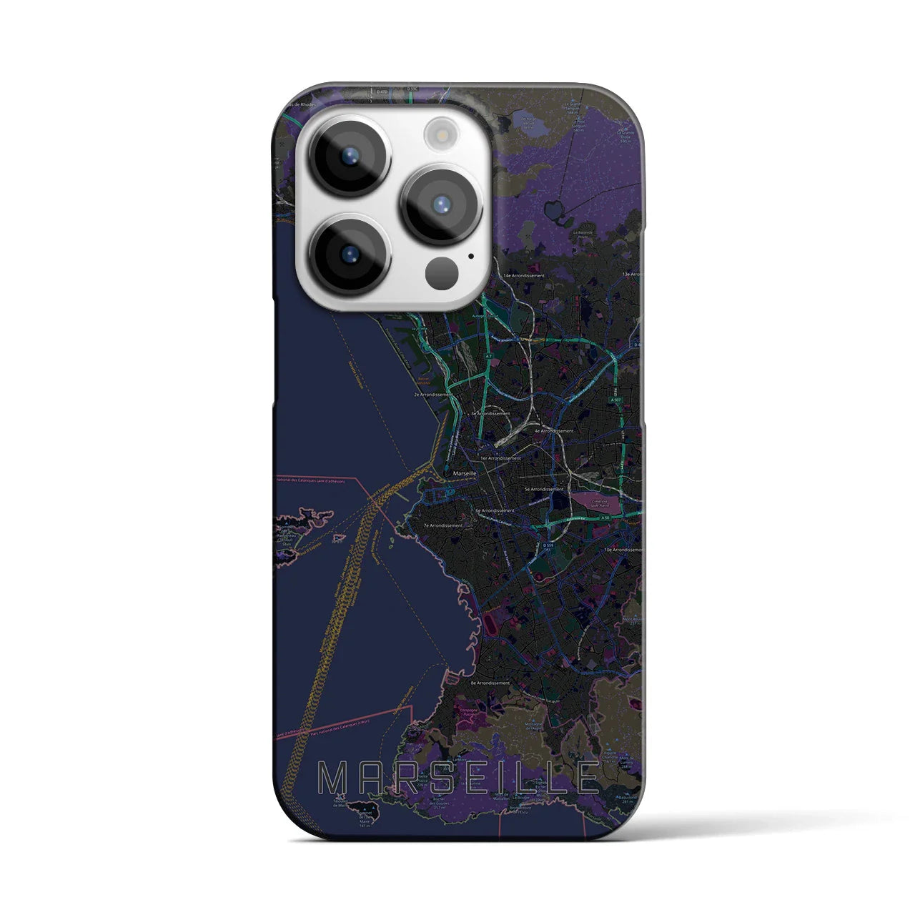 【マルセイユ(フランス)】地図柄iPhoneケース(バックカバータイプ)