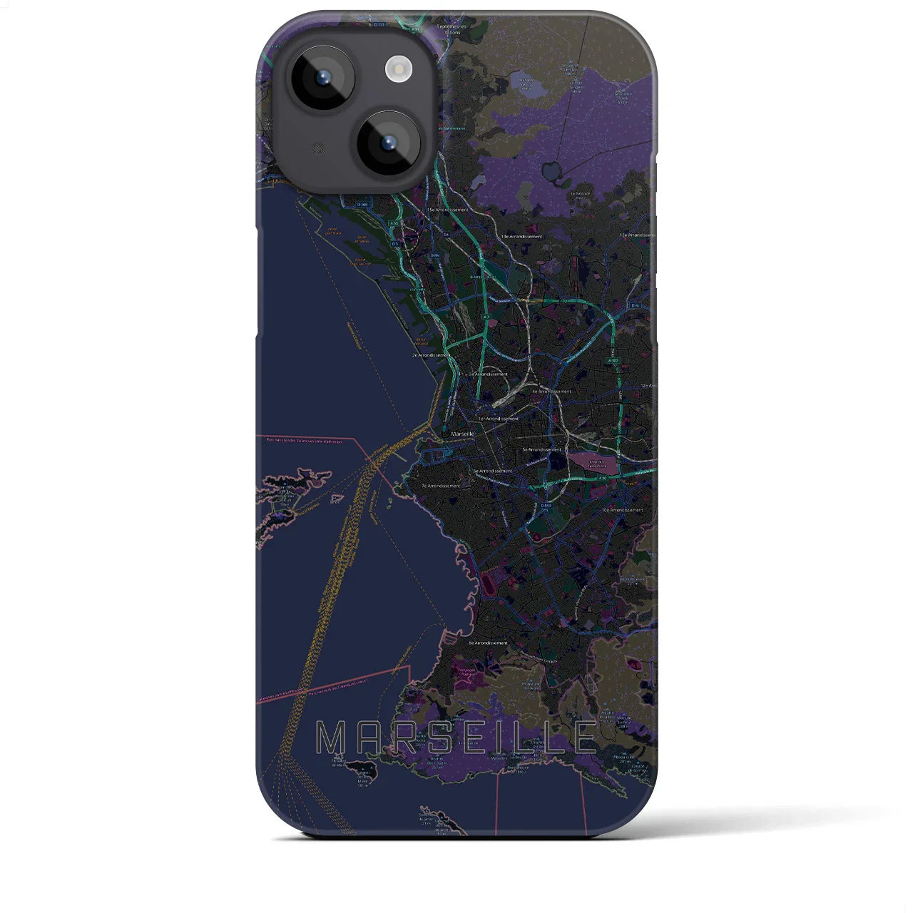 【マルセイユ(フランス)】地図柄iPhoneケース(バックカバータイプ)