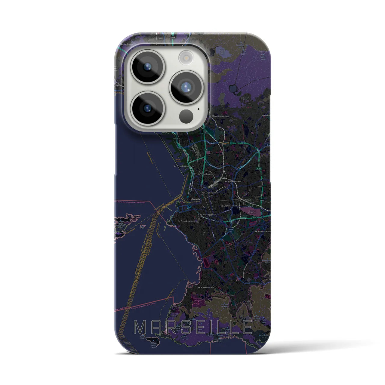 【マルセイユ(フランス)】地図柄iPhoneケース(バックカバータイプ)