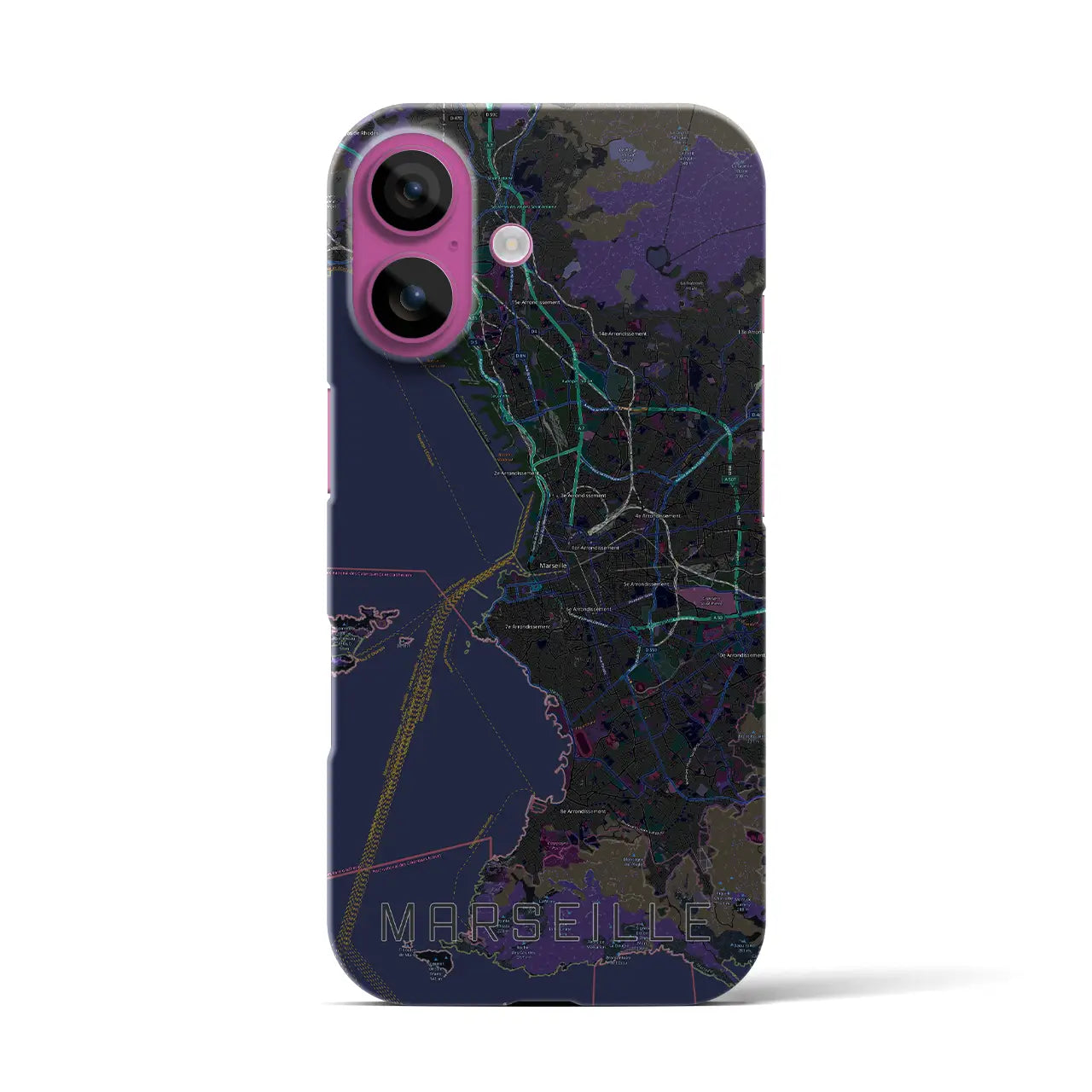 【マルセイユ(フランス)】地図柄iPhoneケース(バックカバータイプ)