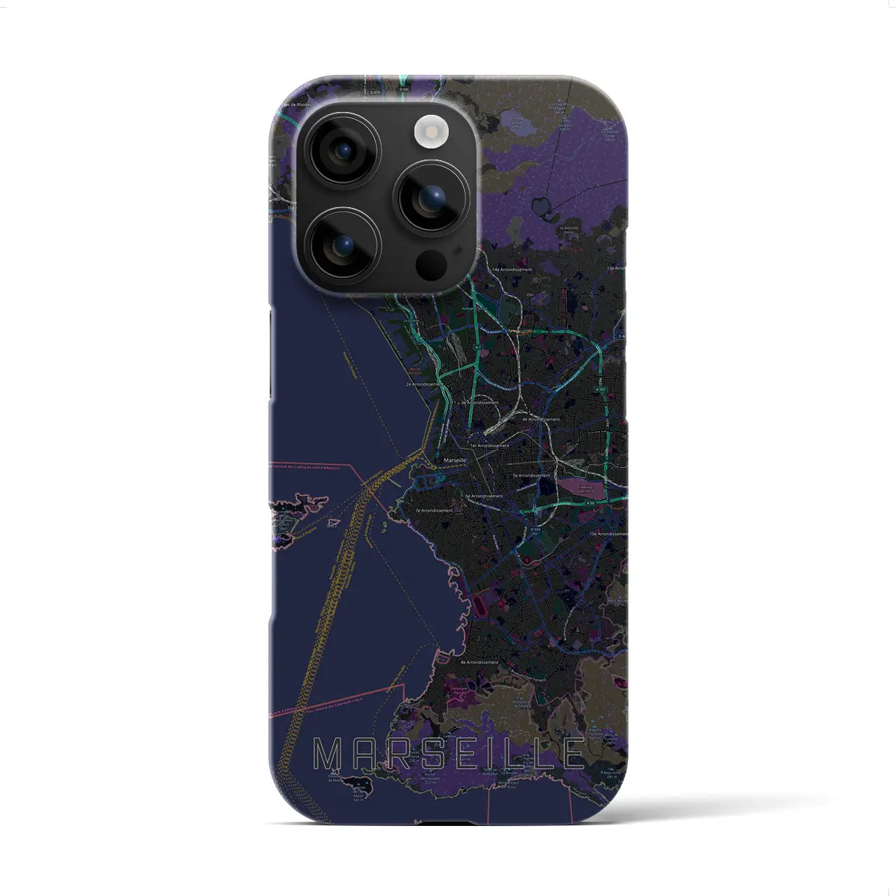 【マルセイユ(フランス)】地図柄iPhoneケース(バックカバータイプ)