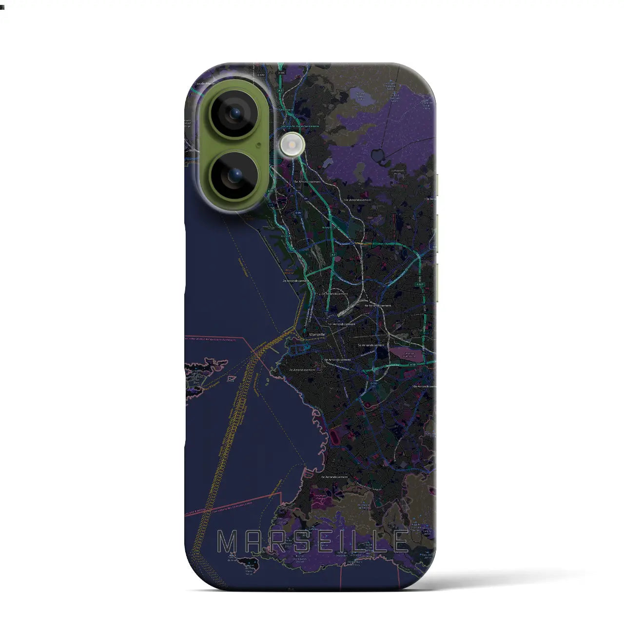 【マルセイユ(フランス)】地図柄iPhoneケース(バックカバータイプ)