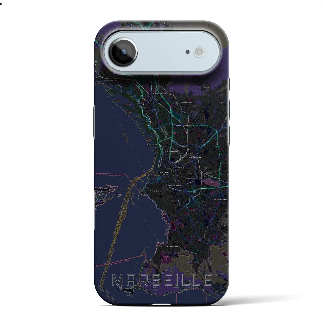 【マルセイユ(フランス)】地図柄iPhoneケース(バックカバータイプ)