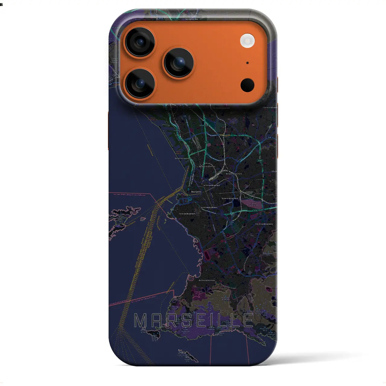 【マルセイユ(フランス)】地図柄iPhoneケース(バックカバータイプ)