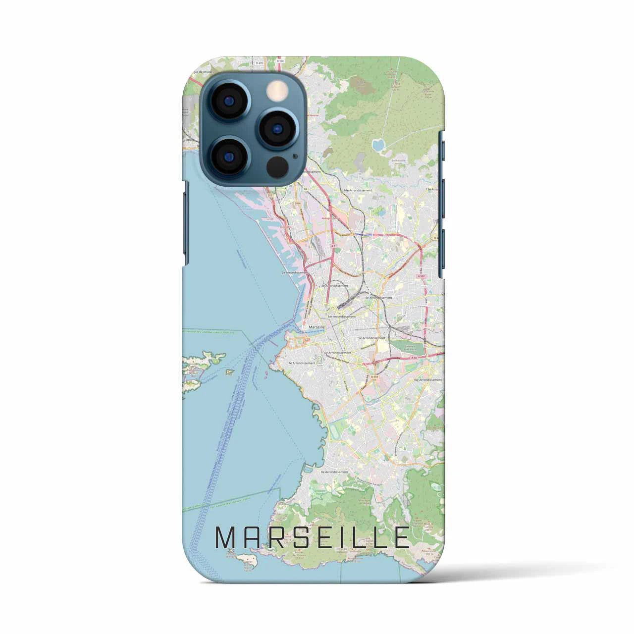 【マルセイユ(フランス)】地図柄iPhoneケース(バックカバータイプ)