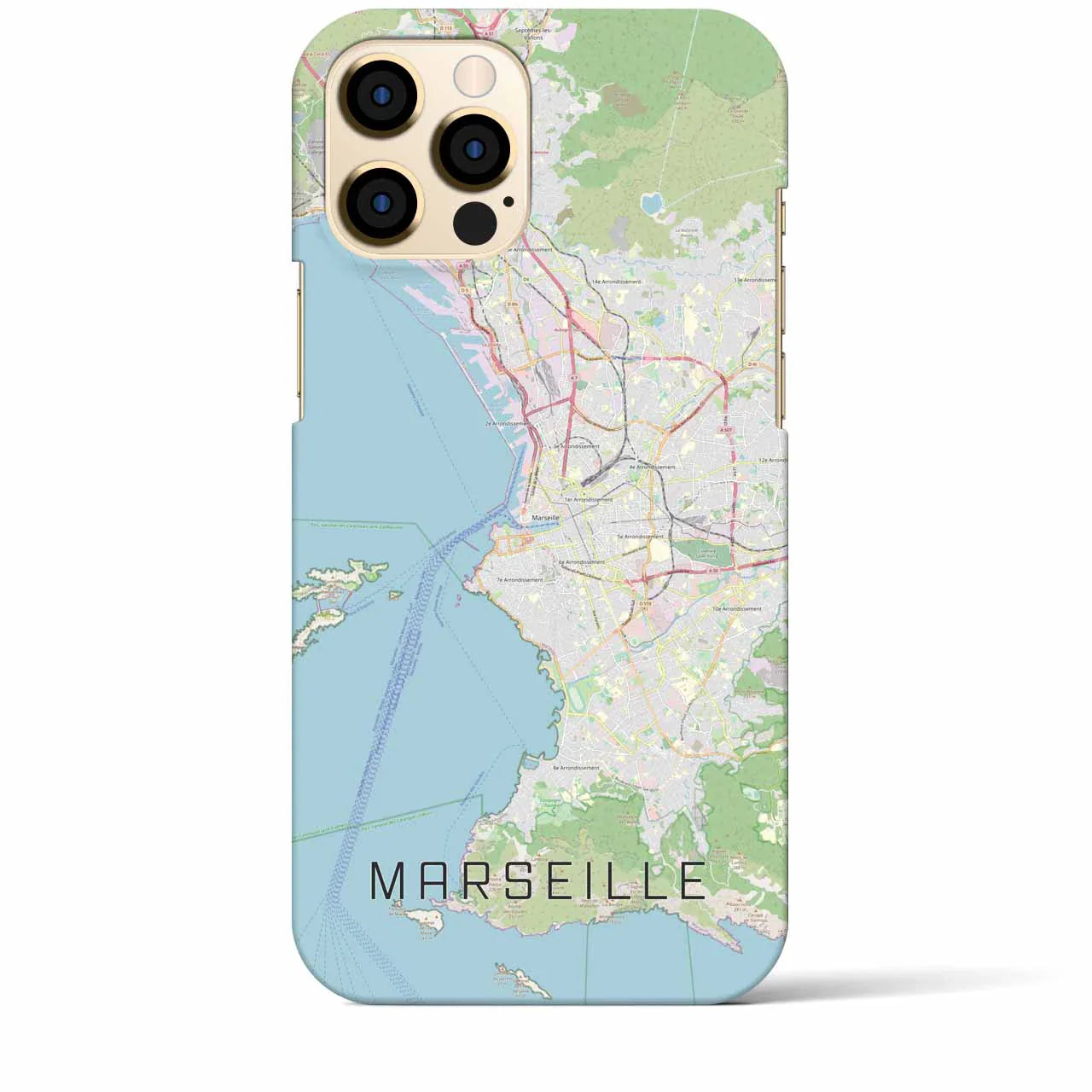【マルセイユ(フランス)】地図柄iPhoneケース(バックカバータイプ)