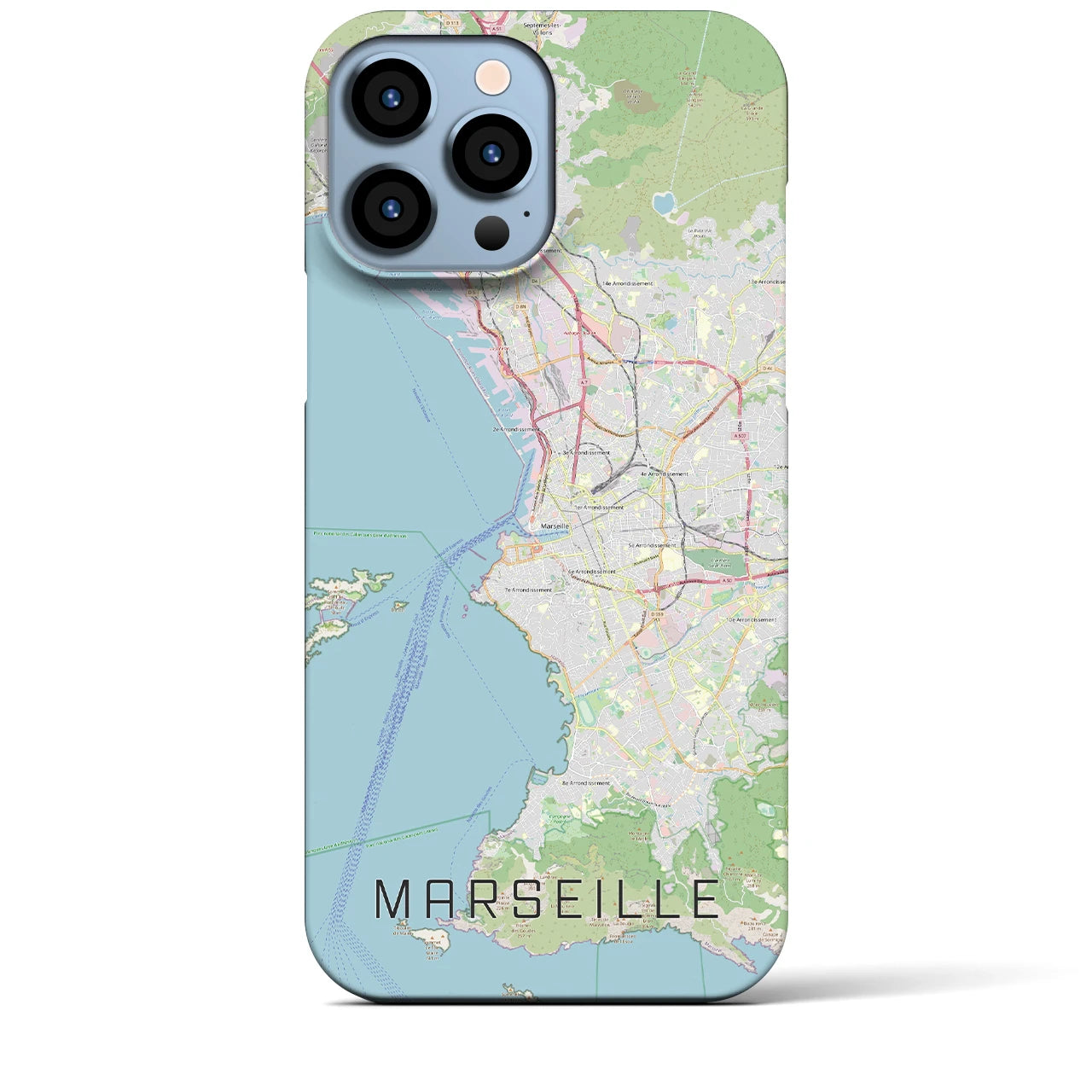 【マルセイユ(フランス)】地図柄iPhoneケース(バックカバータイプ)