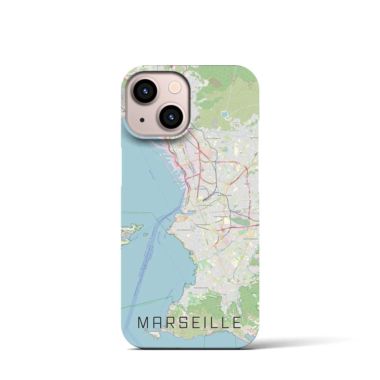 【マルセイユ(フランス)】地図柄iPhoneケース(バックカバータイプ)