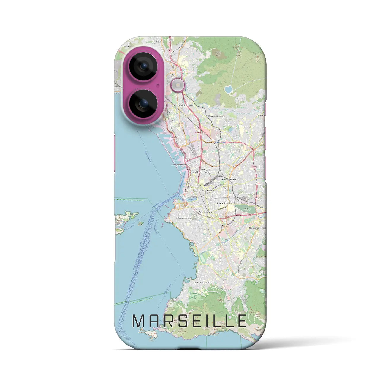 【マルセイユ(フランス)】地図柄iPhoneケース(バックカバータイプ)