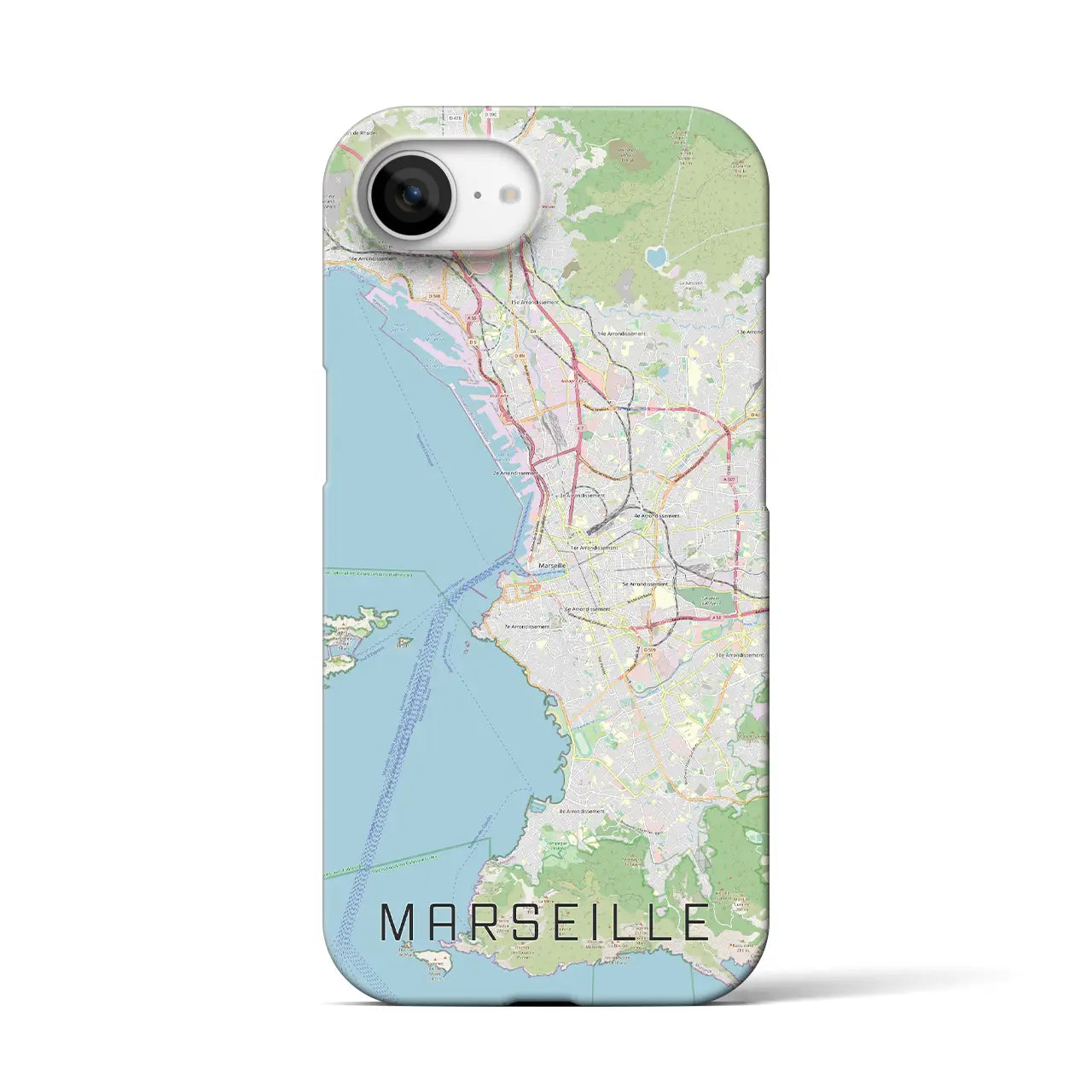 【マルセイユ(フランス)】地図柄iPhoneケース(バックカバータイプ)