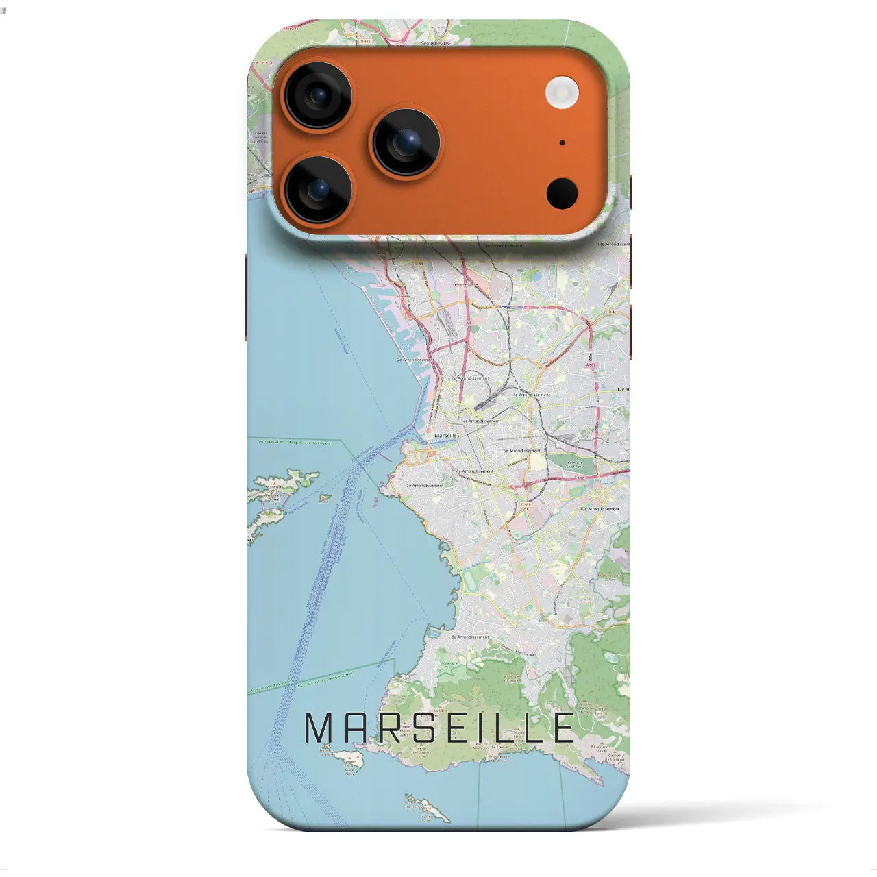 【マルセイユ(フランス)】地図柄iPhoneケース(バックカバータイプ)