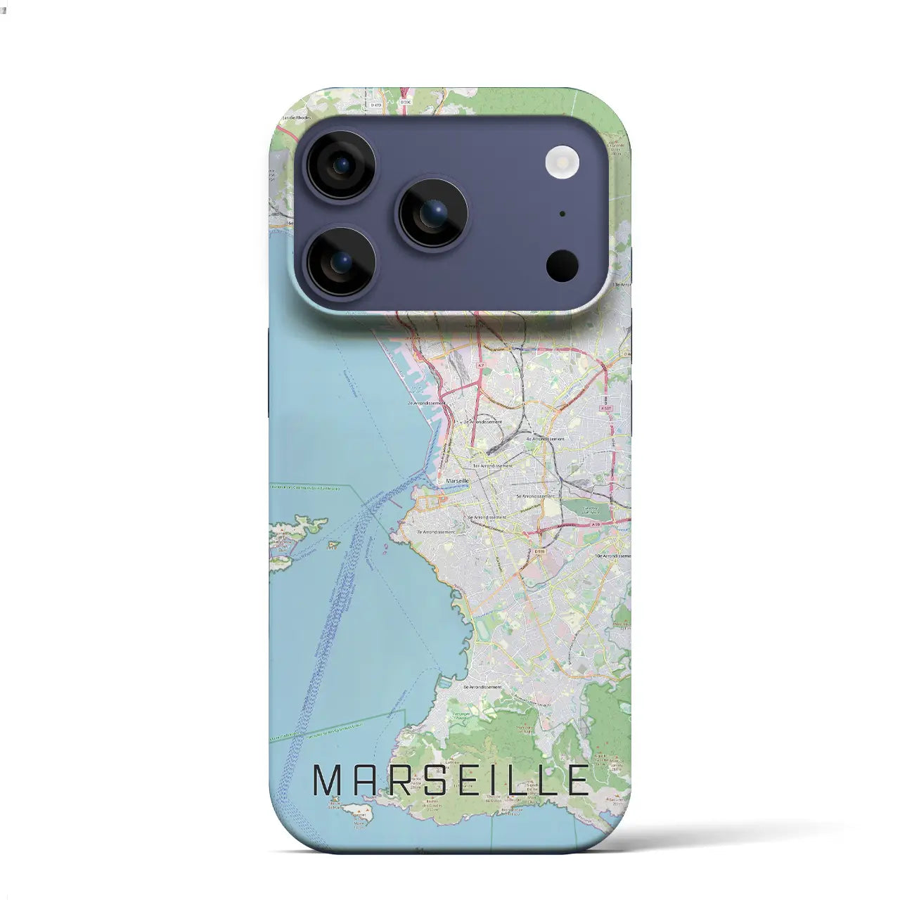 【マルセイユ(フランス)】地図柄iPhoneケース(バックカバータイプ)ナチュラル・iPhone 17 Pro Max 用