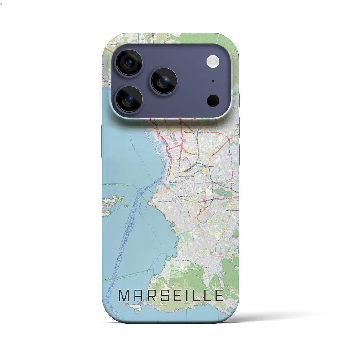 【マルセイユ(フランス)】地図柄iPhoneケース(バックカバータイプ)ナチュラル・iPhone 17 Pro Max 用