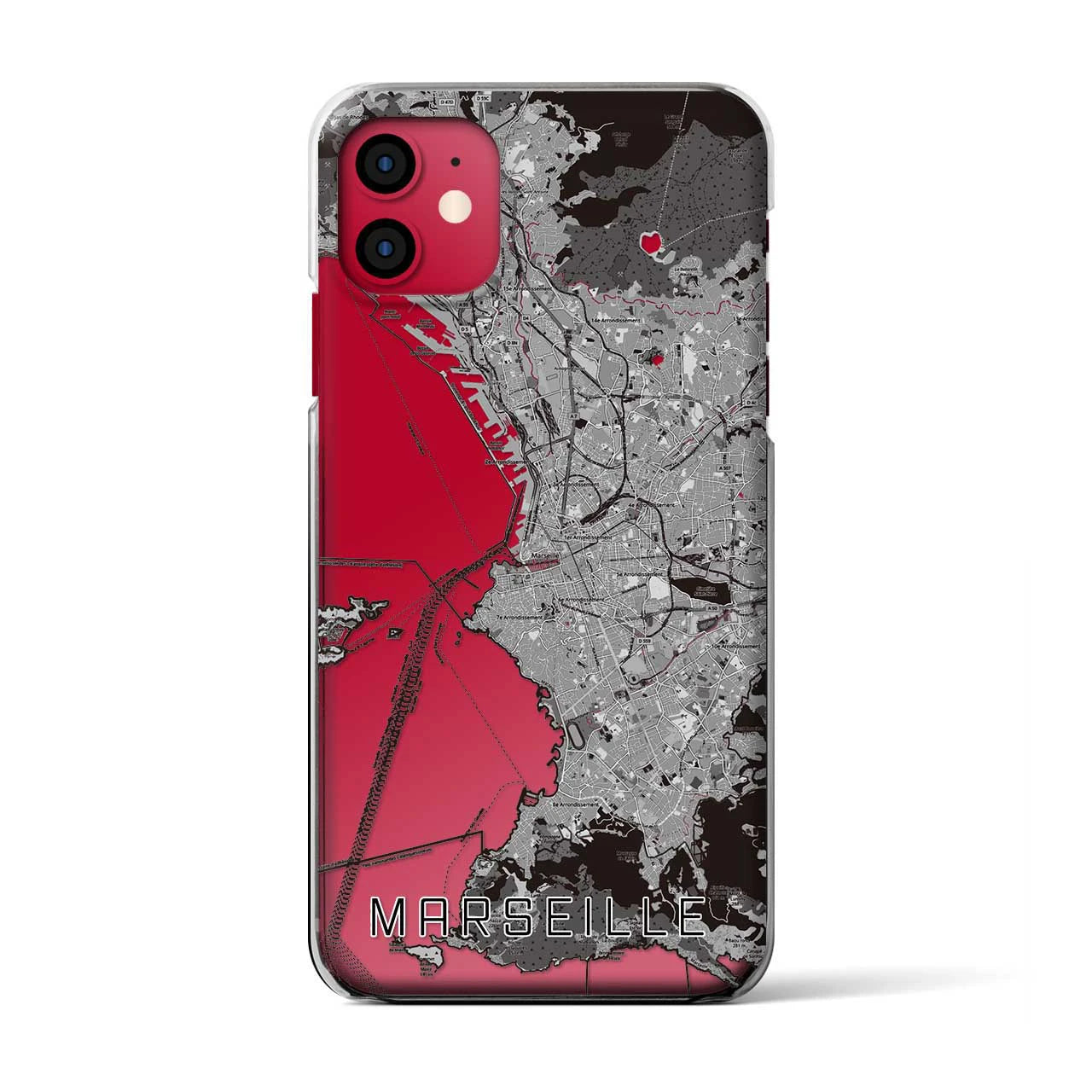 【マルセイユ(フランス)】地図柄iPhoneケース(クリアタイプ)