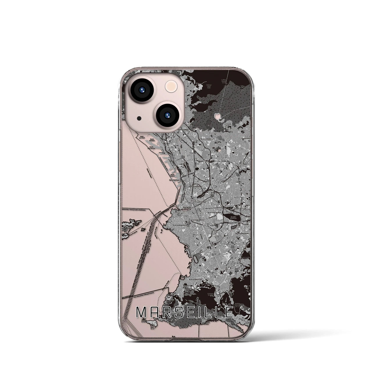 【マルセイユ(フランス)】地図柄iPhoneケース(クリアタイプ)