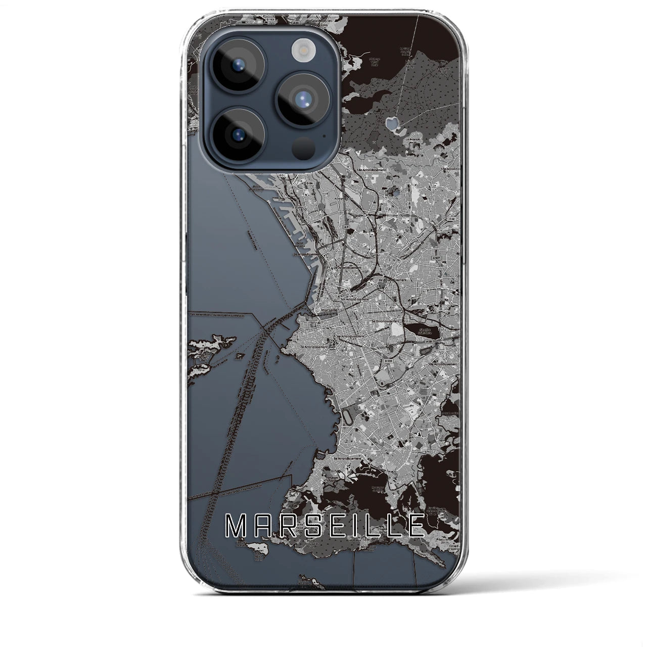 【マルセイユ(フランス)】地図柄iPhoneケース(クリアタイプ)